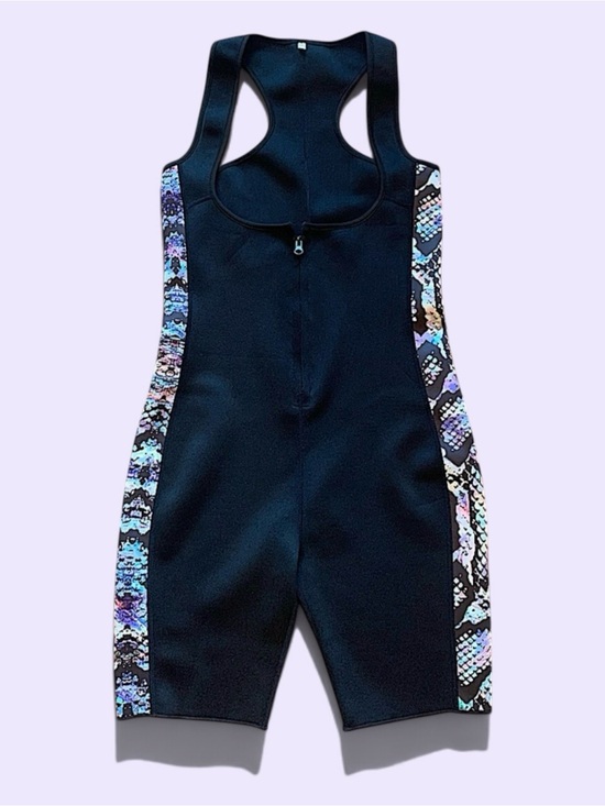 No Label Pants - Sauna Suit Waist Trainer Black Rainbow Snake Print | Size M | NWOT